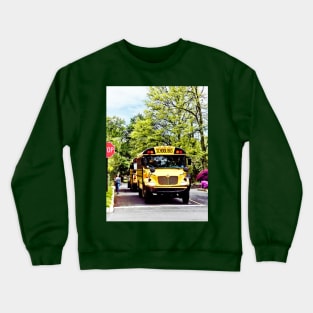 Teachers - School Buses at Stop Sign in Spring Crewneck Sweatshirt